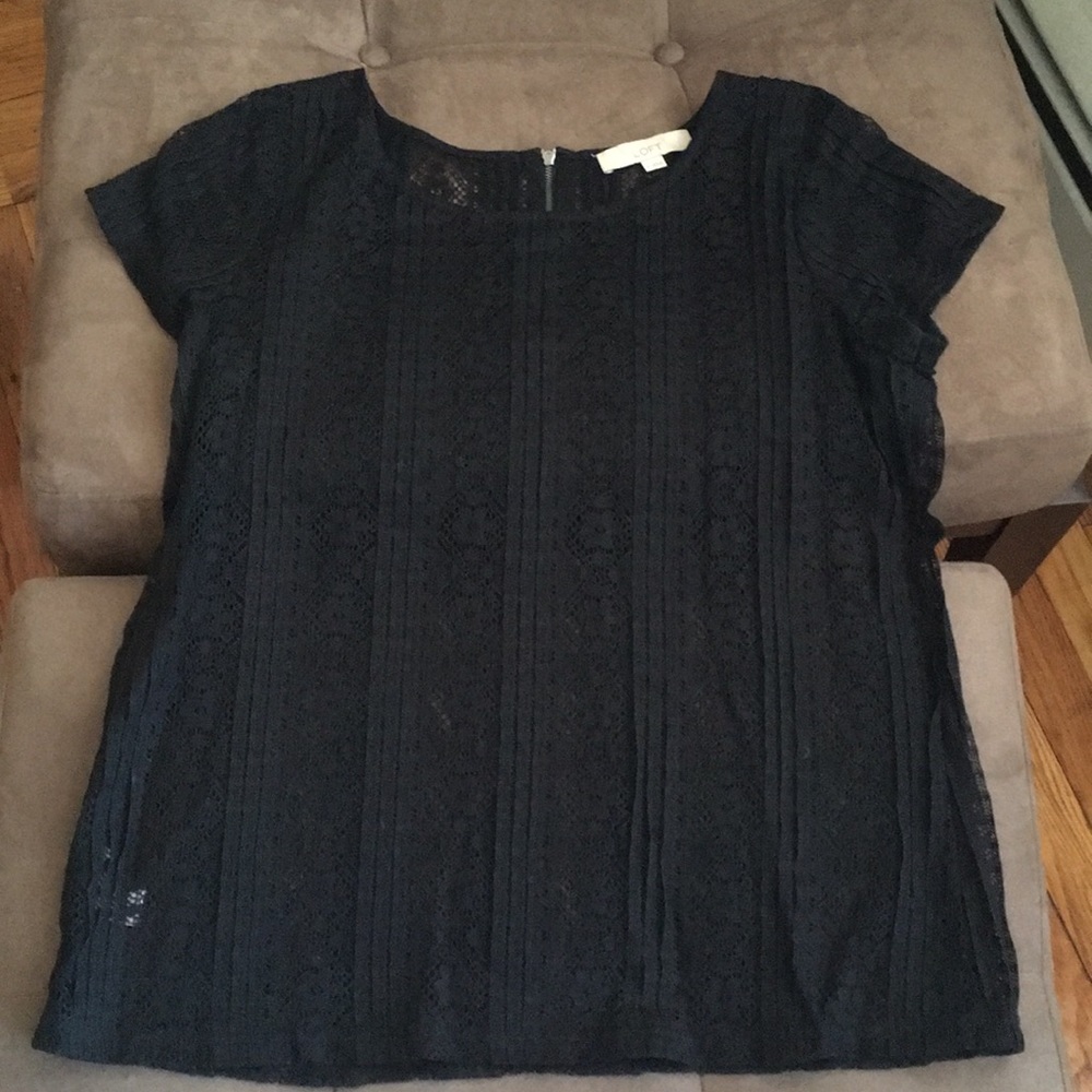 Loft lacy shirt with pin tuck details